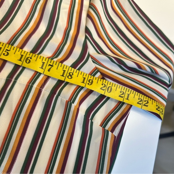 DR2 Women’s Size Medium Striped Button Down V-Neck Long Sleeve Shirt Dress - Picture 13 of 13